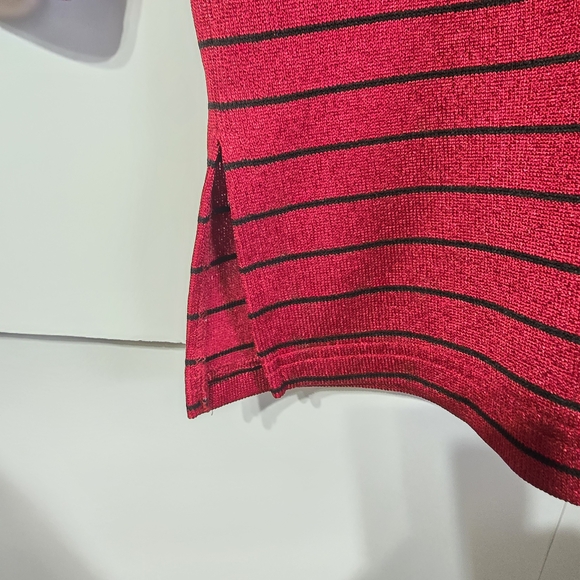 Red Striped Button-Up Cardigan - Picture 4 of 8